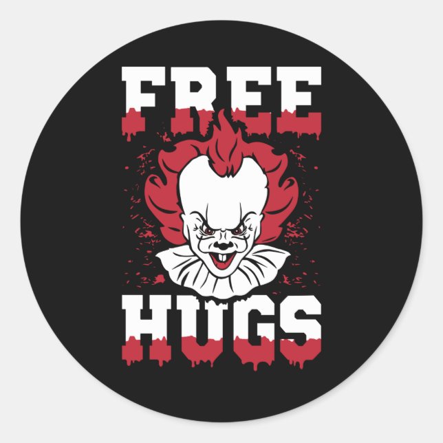 Adesivo Free Hugs Engraçado Filme de Horror (Frente)