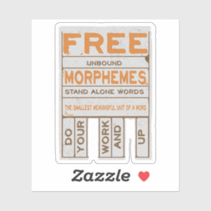 Adesivo Free Morphemes literacia estruturada engraçada