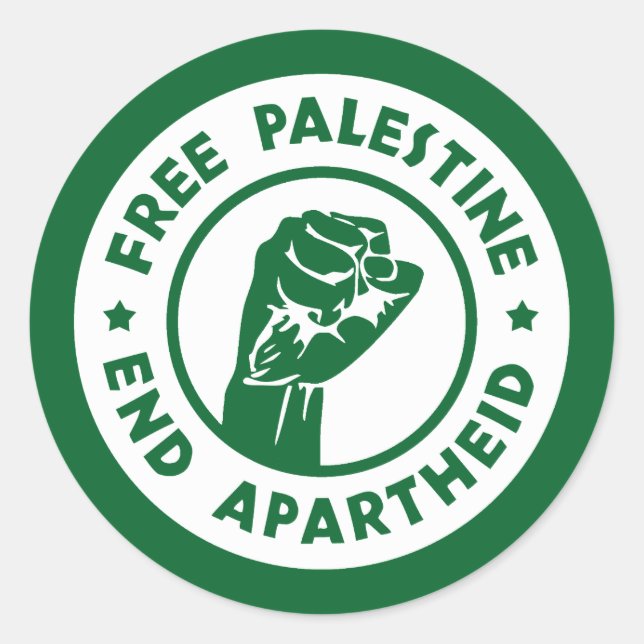 Adesivo Free Palestine End Apartheid (Frente)