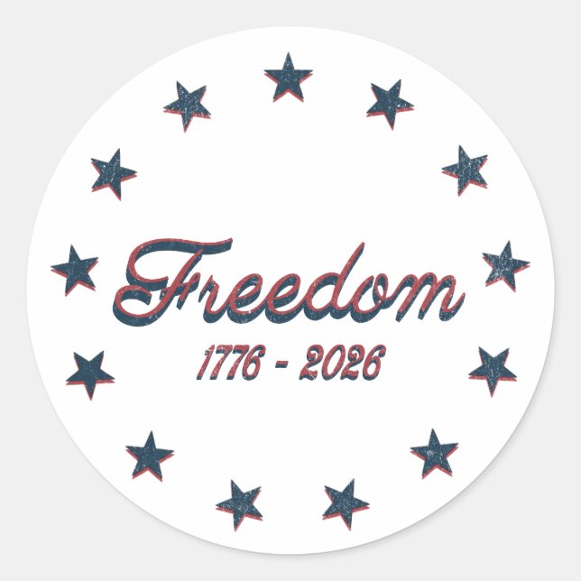 Adesivo Freedom 1776–2026 America 250 Patriotic Design (Frente)