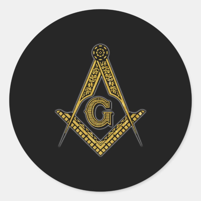 Adesivo Freemason (Preto e Dourado) (Frente)