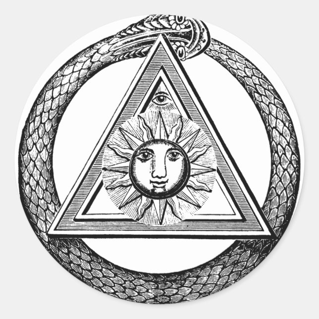 Adesivo Freemasonry Todos Vendo Símbolo Masônico Olho (Frente)