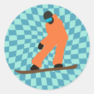 Adesivo Freeride Snowboarder Em Traje Laranja Verificado