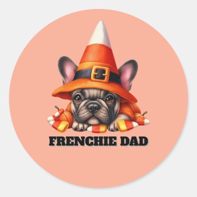 Adesivo French Bulldog Cute Halloween Candy Costume (Frente)