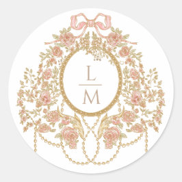 Adesivo French Rococo Rose Monogram Wedding