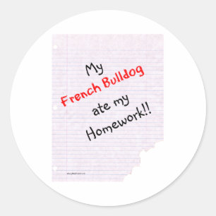 Adesivo Frenchie Ate My Homework - Sticker