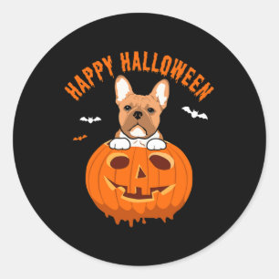 Adesivo Frenchie Bulldog Pumpkin Costumes Ação de Graças