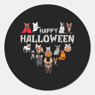 Adesivo Frenchie Costume Happy Halloween Buldogue francês