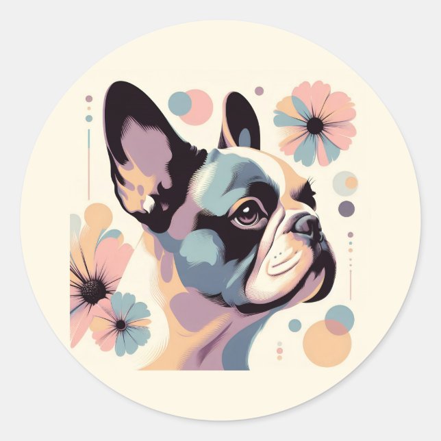 Adesivo Frenchie Floral Vibes (Frente)