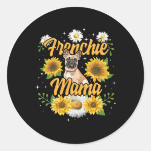 Adesivo Frenchie Mama French Buldog Dog Sunflower