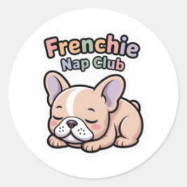 Adesivo Frenchie Nap Club Cute Sleeping French Bulldog Sti