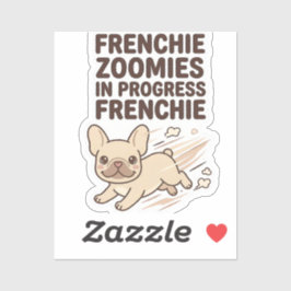 Adesivo Frenchie Zoomies Em Andamento Engraçado Bulldog Fr
