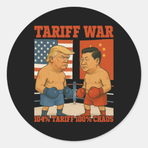 Adesivo Frente à Guerra Tarifária Trump Vs Xi Jinping Boxi