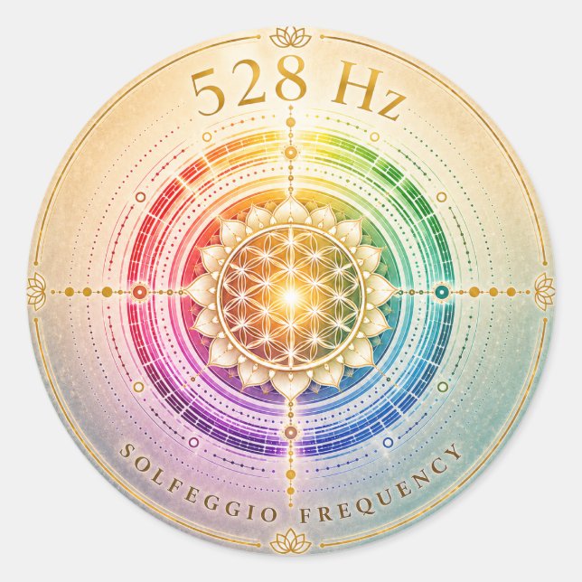 Adesivo Frequência Solfeggio 528 Hz (Frente)