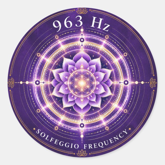 Adesivo Frequência Solfeggio 963 Hz (Frente)