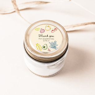 Adesivo Fresco Da Mão Do Mercado Desenhado Obrigado