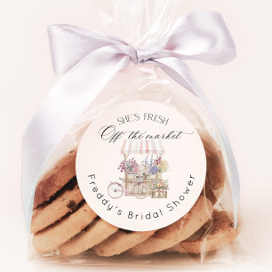 Adesivo Fresco do Mercado Boho Carrinho de Flores Nupcial