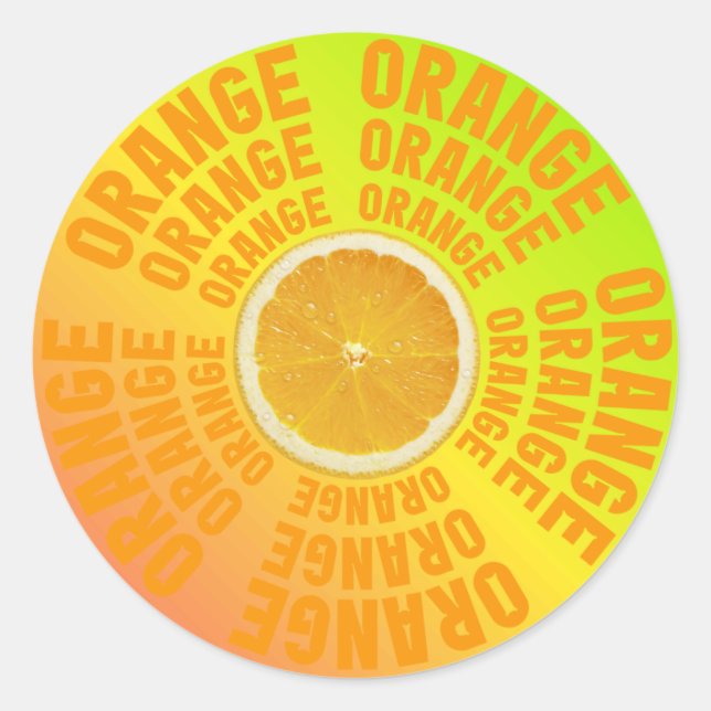 Adesivo Fresh & Juicy Orange slice Typography Sticker (Frente)