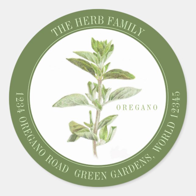 Adesivo FRESH OREGANO - Vedantes de envelopes redondos gra (Frente)