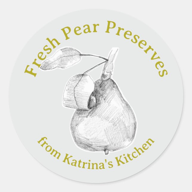 Adesivo Fresh Pear Preserves Kitchen Fruit Gift Label (Frente)