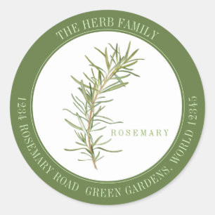 Adesivo FRESH ROSEMARY Large Round Envelope Seals - Verde
