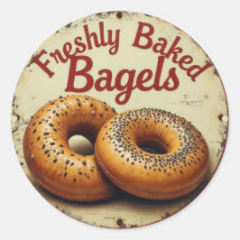 Adesivo Freshly Baked Bagels Vintage Metal Wall Art Sign