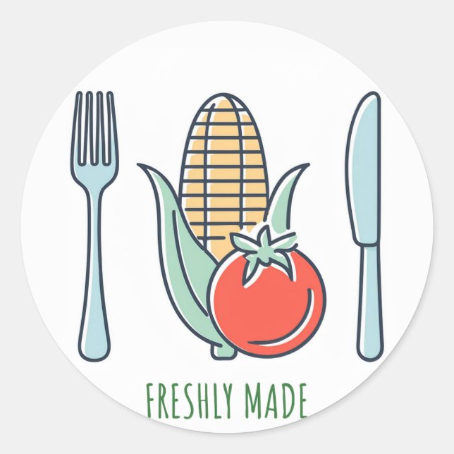 Adesivo Freshly Feito (Frente)