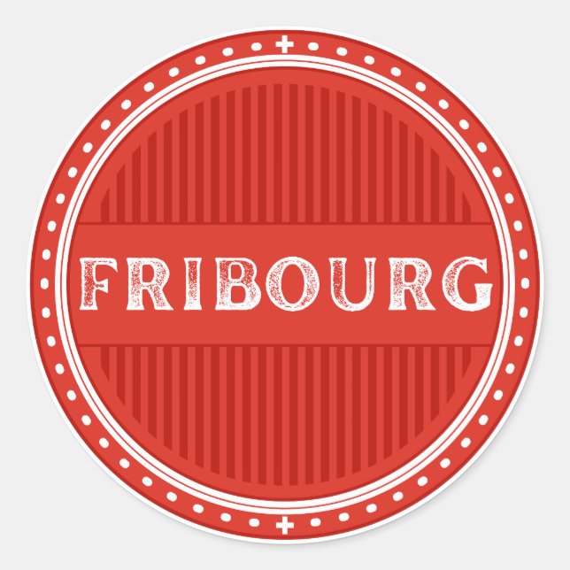 Adesivo Fribourg City Pride Emblem – Swiss Identity (Frente)