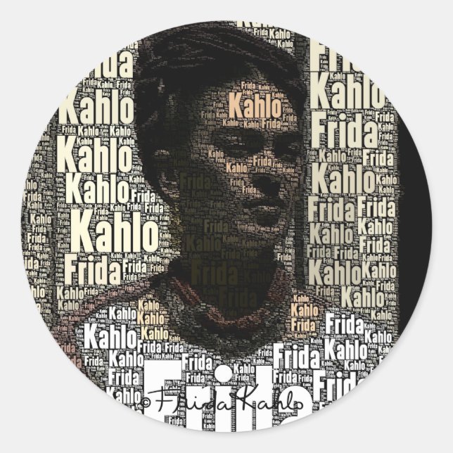 Adesivo Frida Kahlo Lettering Portrait (Frente)