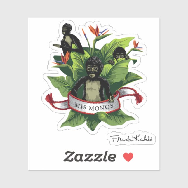 Adesivo Frida Kahlo | Mis Monos (Folha)