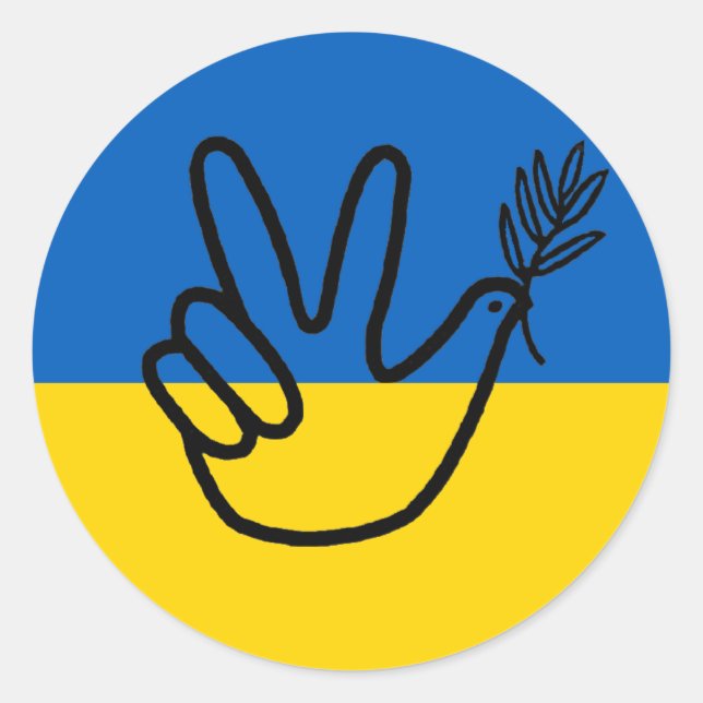 Adesivo Friedenstaube auf der ukrainischen Flagge (Frente)