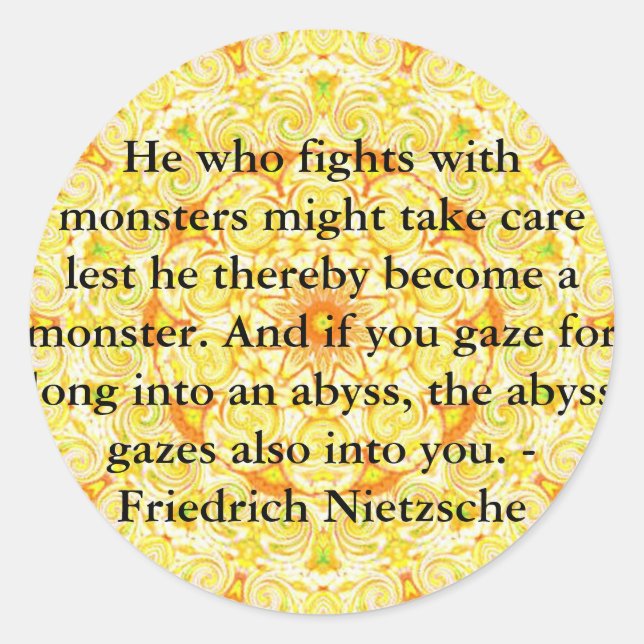 Adesivo Friedrich Nietzsche - citação profunda (Frente)