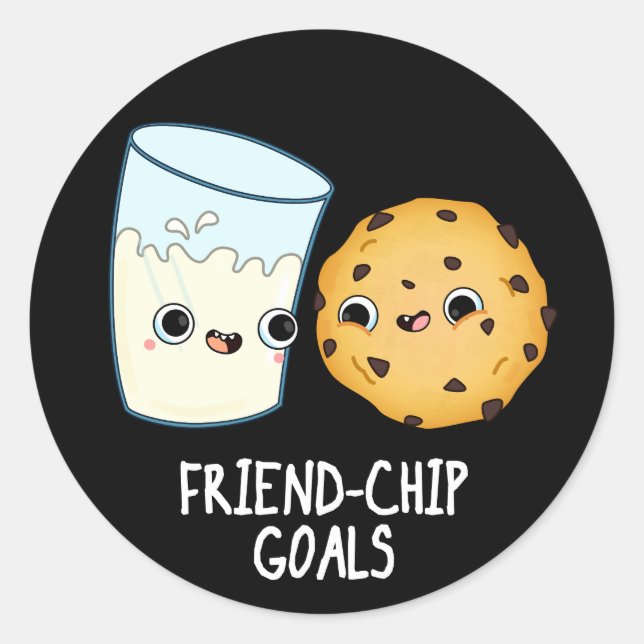 Adesivo Friend Chip Mete Cookies Engraçados Leite Pun Dark (Frente)