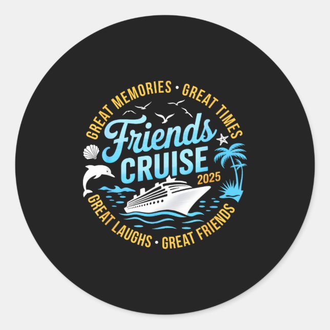 Adesivo Friends Cruise 2025 Matching Group Vacation Trip C (Frente)