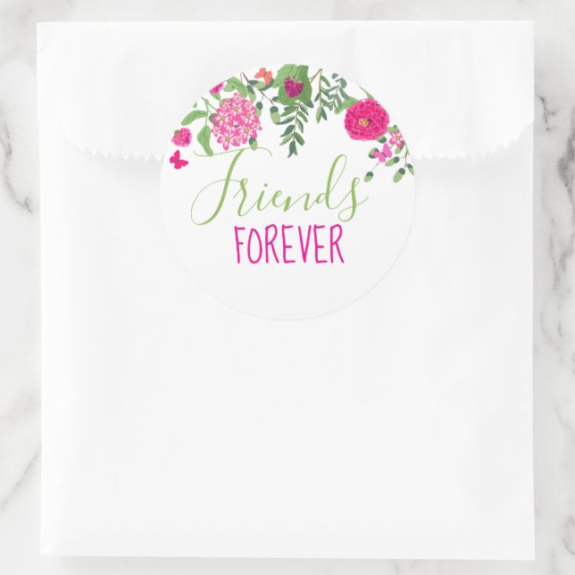 Adesivo Friends Forever birght flowers and butterflies (Bolsa)