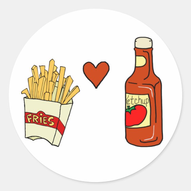 Adesivo Fries franceses adoram ketchup (Frente)