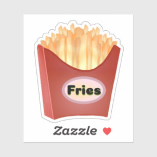 Adesivo Fries franceses numa caixa vermelha