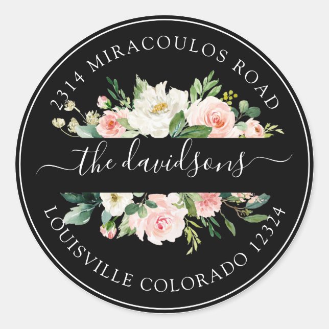 Adesivo Frio de Envelope de Retorno Floral de Creme Rosa (Frente)