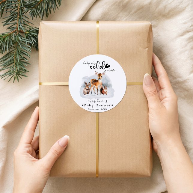 Adesivo Frio Fora do Inverno Animais da Floresta Neve (Criador carregado)