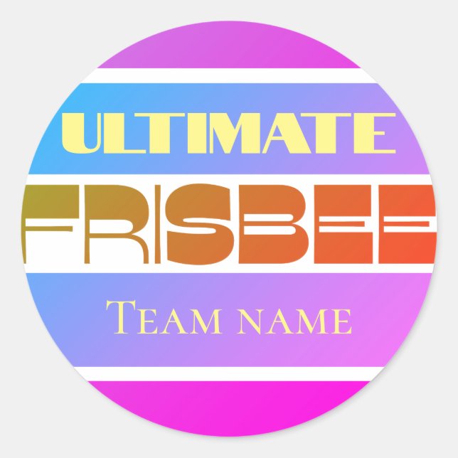 Adesivo Frisbee roxo rosa-quente personalizável (Frente)