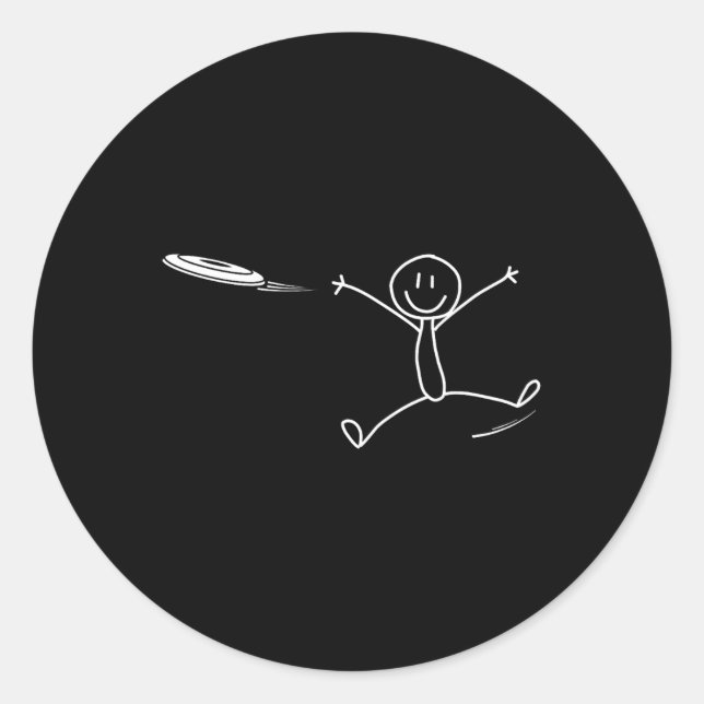 Adesivo Frisbee Stickman Disc Golf Funny Ultimate Frisbee  (Frente)