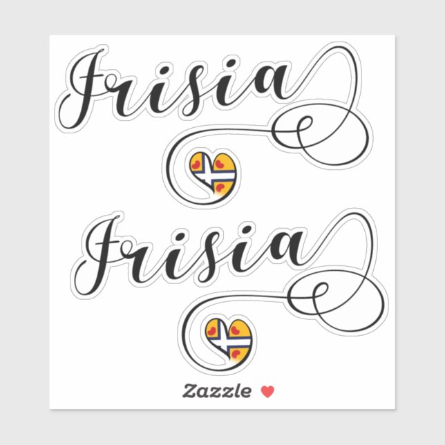 Adesivo Frisia Flag Heart, Frisianos (Folha)