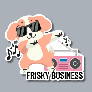 Adesivo Frisky Business Dancing Dog Watersafe