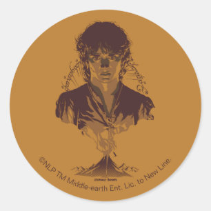 Adesivo FRODO™ MONTE DOOM™ Inscrição Tengwar Gráfica