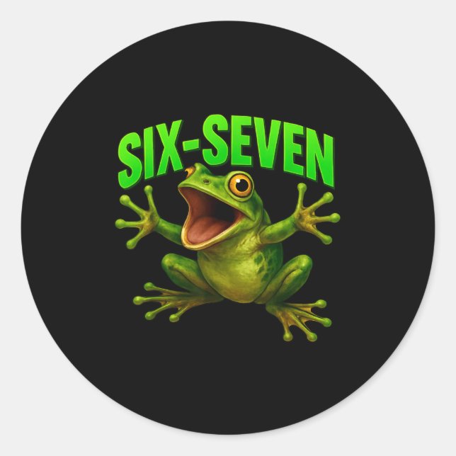 Adesivo Frog 67 Meme Six Seven Funny Gen Alpha  (Frente)
