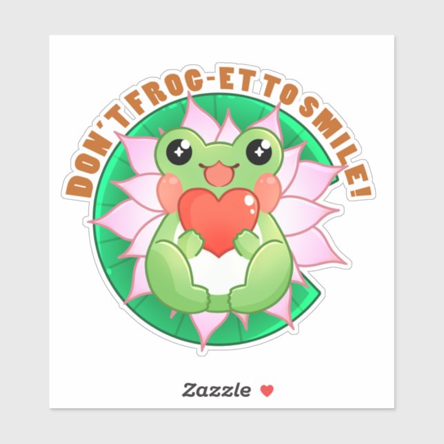 Adesivo Frog Love – Cute Motivational Art (Folha)