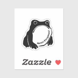 Adesivo Frogmas da Feliz de desejos com meme Sapo Grumpy