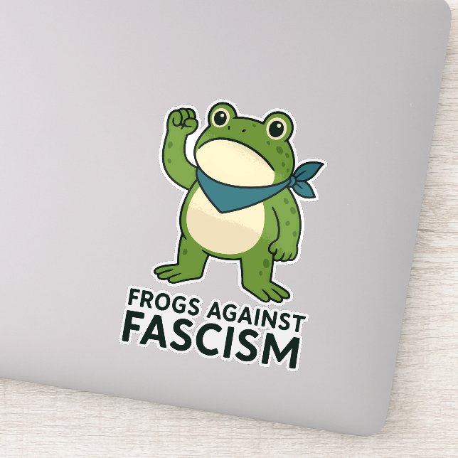 Adesivo Frogs Against Fascism Portland Frog Protest (Detalhe)