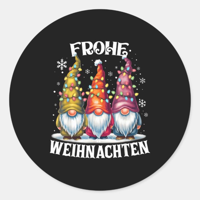 Adesivo Frohe Weihnachten German Gnome Christmas Decoratio (Frente)