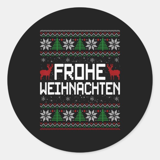 Adesivo Frohe Weihnachten German Merry Christmas Holidays  (Frente)
